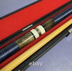 2-Piece Pool Cue Sticks Set Crest Weight 20oz + Custom Wood Inlay Billard Cue