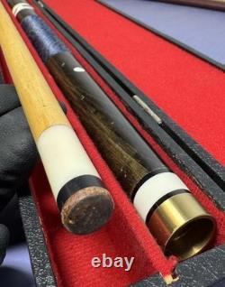 2-Piece Pool Cue Sticks Set Crest Weight 20oz + Custom Wood Inlay Billard Cue