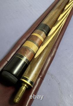 2-Piece Pool Cue Sticks Set Crest Weight 20oz + Custom Wood Inlay Billard Cue