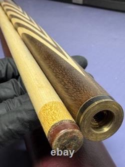 2-Piece Pool Cue Sticks Set Crest Weight 20oz + Custom Wood Inlay Billard Cue
