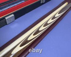 2-Piece Pool Cue Sticks Set Crest Weight 20oz + Custom Wood Inlay Billard Cue