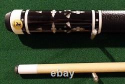 2 pc Frank leather Paradise Pool Cue HOF vintage Adam/Helmstetter/ Bushka Custom