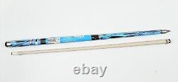 2pc Cuetec Gentec blue GALAXY Pool Cue Billiard Custom new Cuestick 3 free gifts