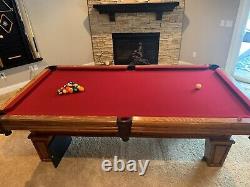8' Custom Pool Table with accessories. New Bumpers. New Felt. New Balls and Cues