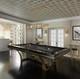 8 Foot Pool Table, Custom Designer Version, Gloss Black And Brass