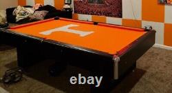 8 Ft 3 Piece Slate TENNESSEE VOLUNTEERS Customized Pool Table. Just Refelted