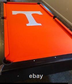 8 Ft 3 Piece Slate TENNESSEE VOLUNTEERS Customized Pool Table. Just Refelted