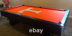 8 Ft 3 Piece Slate TENNESSEE VOLUNTEERS Customized Pool Table. Just Refelted