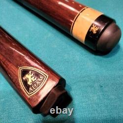 ADAM Custom Billiard Play & Break 2 cues Set withSCase Pool Sticks Made Japan Mint