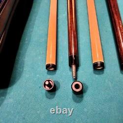 ADAM Custom Billiard Play & Break 2 cues Set withSCase Pool Sticks Made Japan Mint