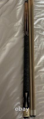 AE Custom 6 Point Pool Cue 2 Shafts IV Inlays Maple Ebony & Purple Steel Joint