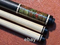 Ariel Carmeli Black Ash Burl Custom Pool Cue With 2 Maple Shafts