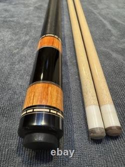 Beautiful Mike Capone 6-Point Custom Pool Cue Tulipwood & Ebony