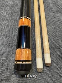Beautiful Mike Capone 6-Point Custom Pool Cue Tulipwood & Ebony