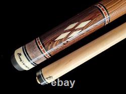 Benny's Pool Cue Billiard Philippines 6 Points Ebony Diamonds Brown Leather Wrap