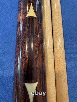 Bill Hagan 4-Point Macassar Ebony & Bubinga Custom Pool Cue 19oz