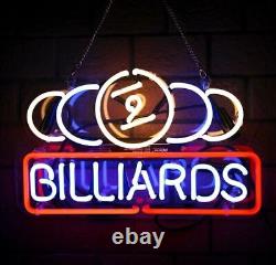 Billiards Nine-ball Pool Game Room Acrylic 17 Neon Light Sign Lamp Wall Decor