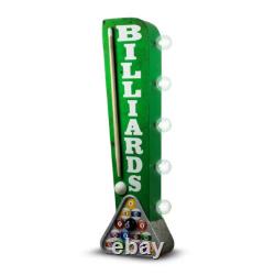 Billiards Pool Cue Vintage Marquee LED Sign By Crystal Art Gallery 113772WEB