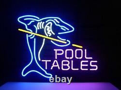 Billiards Pool Shark 24x20 Neon Sign Lamp Light Hanging Nightlight Beer EY