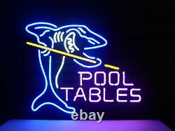 Billiards Pool Shark 24x20 Neon Sign Store Wall Light Lamp With Dimmer
