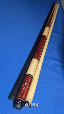 Bloodwood Birdseye MOP M3/8-10 Jacoby Custom Pool Cue 2 Shafts 18.90oz 12.30mm