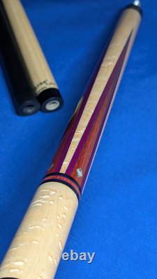 Bloodwood Birdseye MOP M3/8-10 Jacoby Custom Pool Cue 2 Shafts 18.90oz 12.30mm