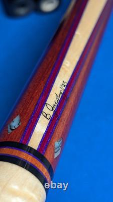 Bloodwood Birdseye MOP M3/8-10 Jacoby Custom Pool Cue 2 Shafts 18.90oz 12.30mm