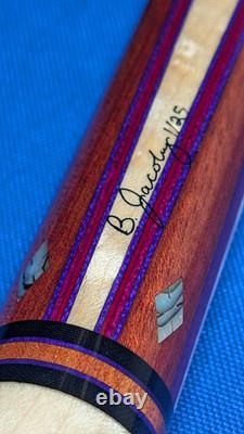 Bloodwood Birdseye MOP M3/8-10 Jacoby Custom Pool Cue 2 Shafts 18.90oz 12.30mm