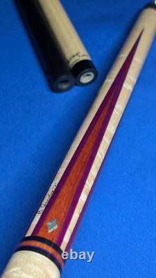 Bloodwood Birdseye MOP M3/8-10 Jacoby Custom Pool Cue 2 Shafts 18.90oz 12.30mm