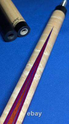 Bloodwood Birdseye MOP M3/8-10 Jacoby Custom Pool Cue 2 Shafts 18.90oz 12.30mm