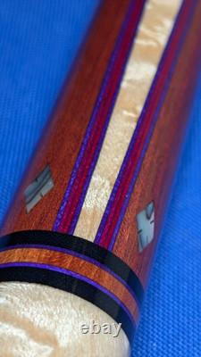 Bloodwood Birdseye MOP M3/8-10 Jacoby Custom Pool Cue 2 Shafts 18.90oz 12.30mm