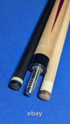 Bloodwood Birdseye MOP M3/8-10 Jacoby Custom Pool Cue 2 Shafts 18.90oz 12.30mm