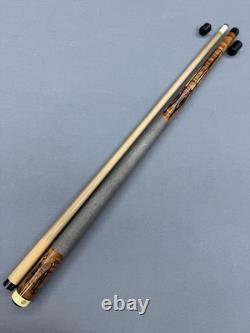 Bludworth 5-Needle Custom Pool Cue Brown Maple Shaft Leather Grip Used