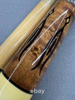 Bludworth 5-Needle Custom Pool Cue Brown Maple Shaft Leather Grip Used