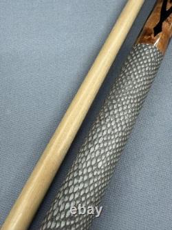 Bludworth 5-Needle Custom Pool Cue Brown Maple Shaft Leather Grip Used