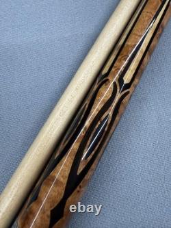 Bludworth 5-Needle Custom Pool Cue Brown Maple Shaft Leather Grip Used