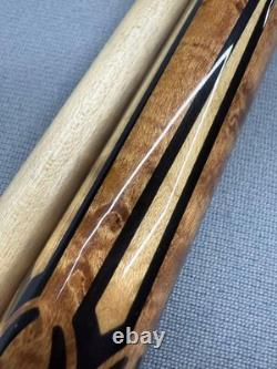 Bludworth 5-Needle Custom Pool Cue Brown Maple Shaft Leather Grip Used
