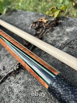 Brand New 4 Point Giuli Custom Pool Cue, Ebony With Maple & Mother Of Pearl Inlays