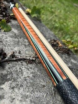 Brand New 4 Point Giuli Custom Pool Cue, Ebony With Maple & Mother Of Pearl Inlays