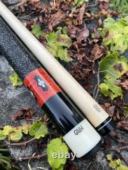 Brand New 5 Point pool stick By Giuli Custom Pool Cues, Red Stained Maple & Mop