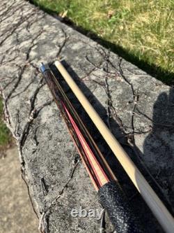 Brand New Black Palm 5 Point Giuli Custom Pool Cue, 3/8 X 10 Pin, Red Veneers