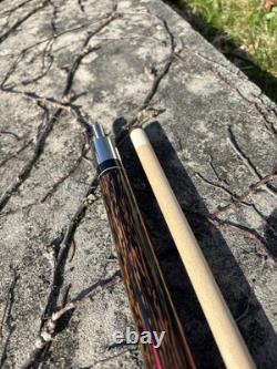 Brand New Black Palm 5 Point Giuli Custom Pool Cue, 3/8 X 10 Pin, Red Veneers
