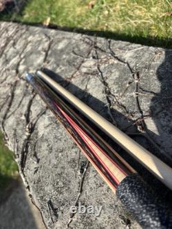 Brand New Black Palm 5 Point Giuli Custom Pool Cue, 3/8 X 10 Pin, Red Veneers
