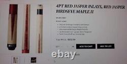 Brand New Lucasi Custom LUX47 Pool Cue Birdseye maple Red Jasper 19oz 12.75mm