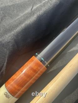 Brand New Wrapless Giuli Custom pool Cue, Wrapless Stick With Turquoise Inlay