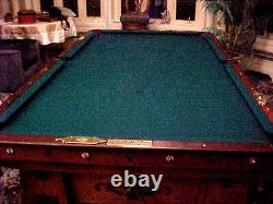 Brunswick Balke Collender Custom Antique 9' Billiard Pool Table Great Condition