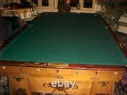 Brunswick Balke Collender Custom Antique 9' Billiard Pool Table Great Condition