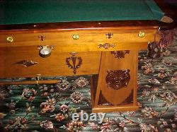 Brunswick Balke Collender Custom Antique 9' Billiard Pool Table Great Condition