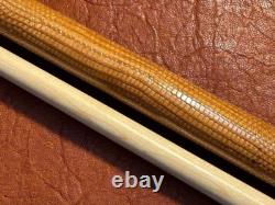 Buddy Baker Custom Pool Cue With Maple Shaft. 62 Inch Cue 31/31. Genuine Lizard