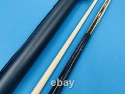 CAROM CUE TRUJILLO BLACK & HARD CASE CUSTOM TIP SIZE 13 mm. 3 CUSHIONS